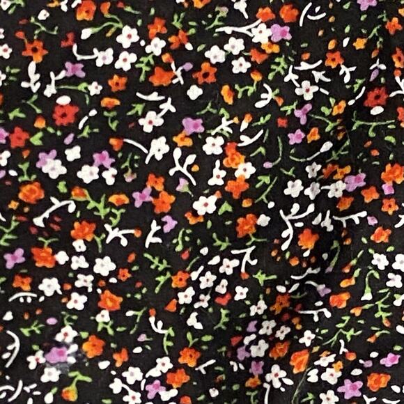 Ditsy Floral Poplin Scrunch Top Womens Sm Whimsigoth Fairy Dark Coquette Cottage - Picture 3 of 8